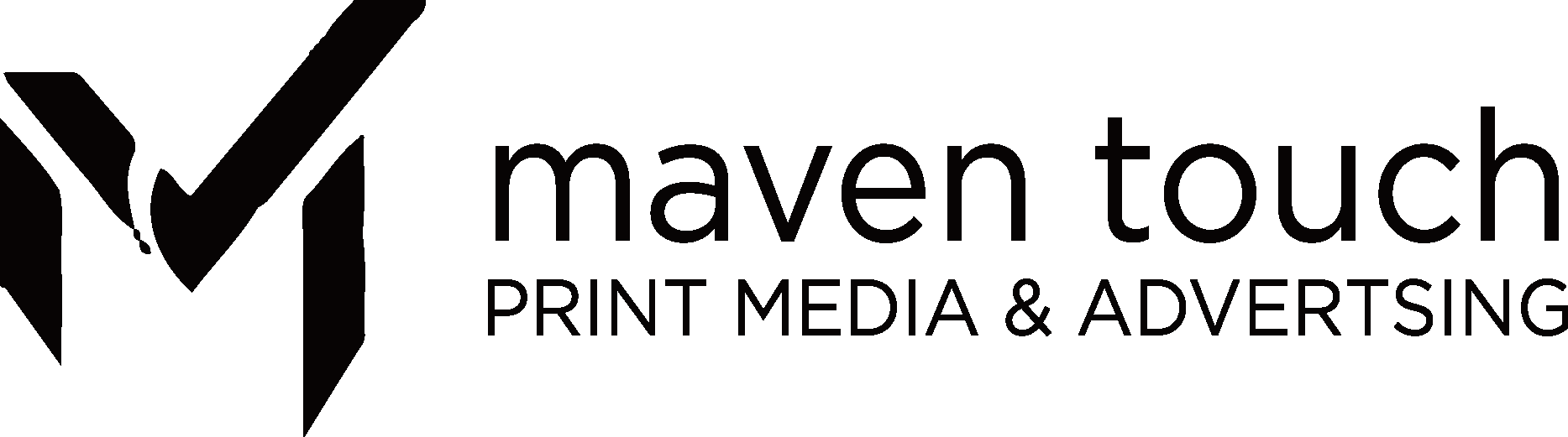 Maventouch Print Advertising Company Black Logo Vector Logo